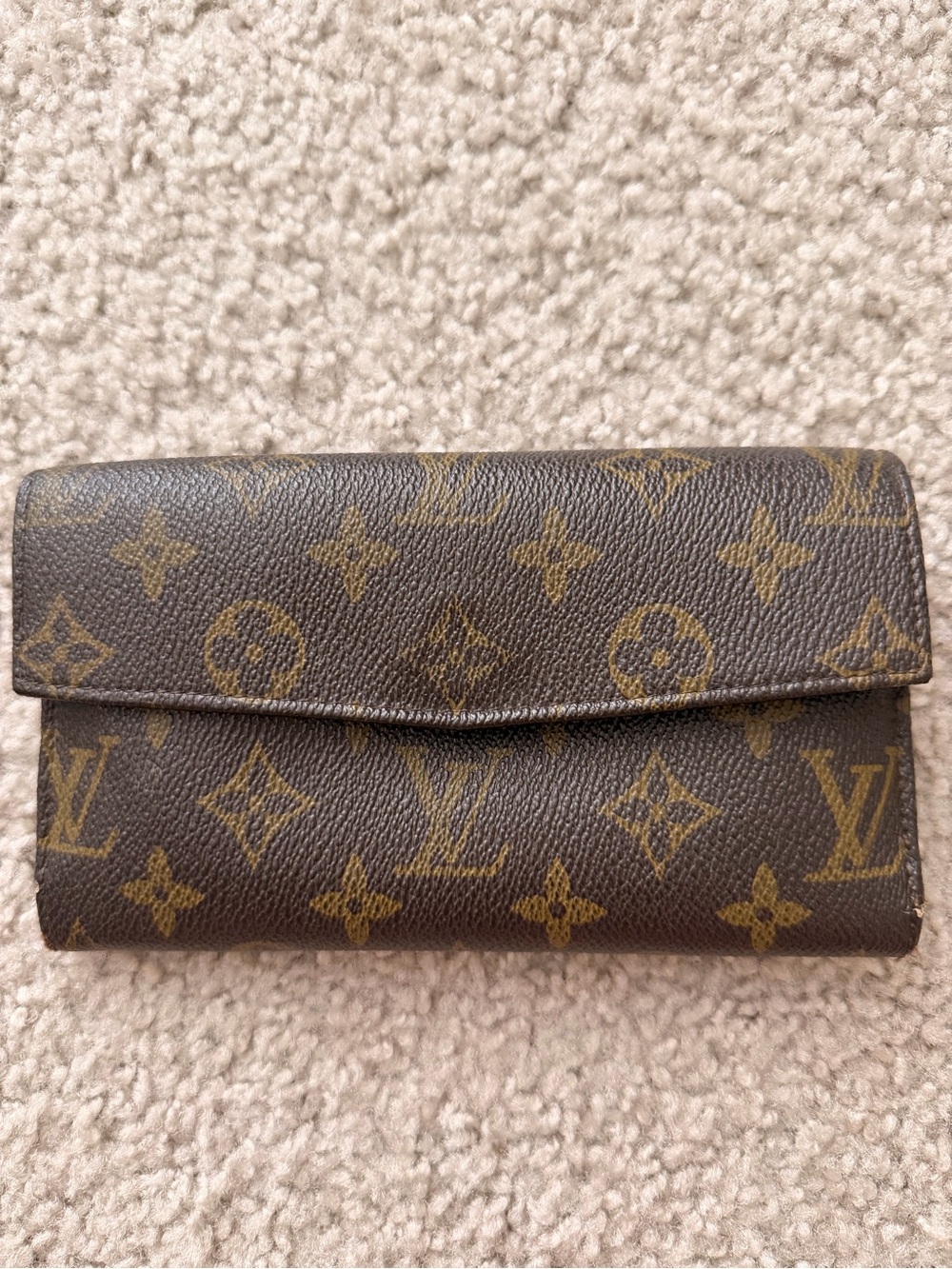 Louis Vuitton Monogram Canvas Continental Wallet in Brown and Gold vintage